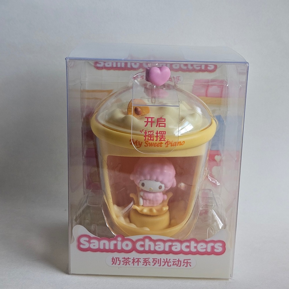 Sanrio Moetch My Sweet Piano Milk Tea Cup Solar Powered Bobble Figure New